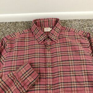 Faherty Shirt Movement Flannel Featherweight Pink Red Plaid Mens Large